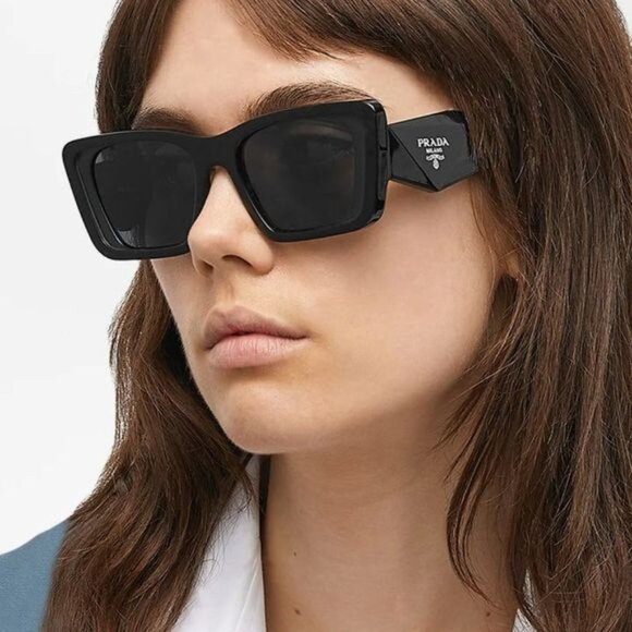 NEW PRADA PR08YS BLACK SUNGLASSES SPR 08Y 1AB5S0 PRADA BLACK EYEWEAR PR 08YS